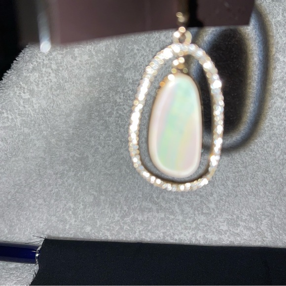 Earrings, Anne Klein Crystal Orbital Drop Earrings, White/Gold tone, NWT - Picture 6 of 8